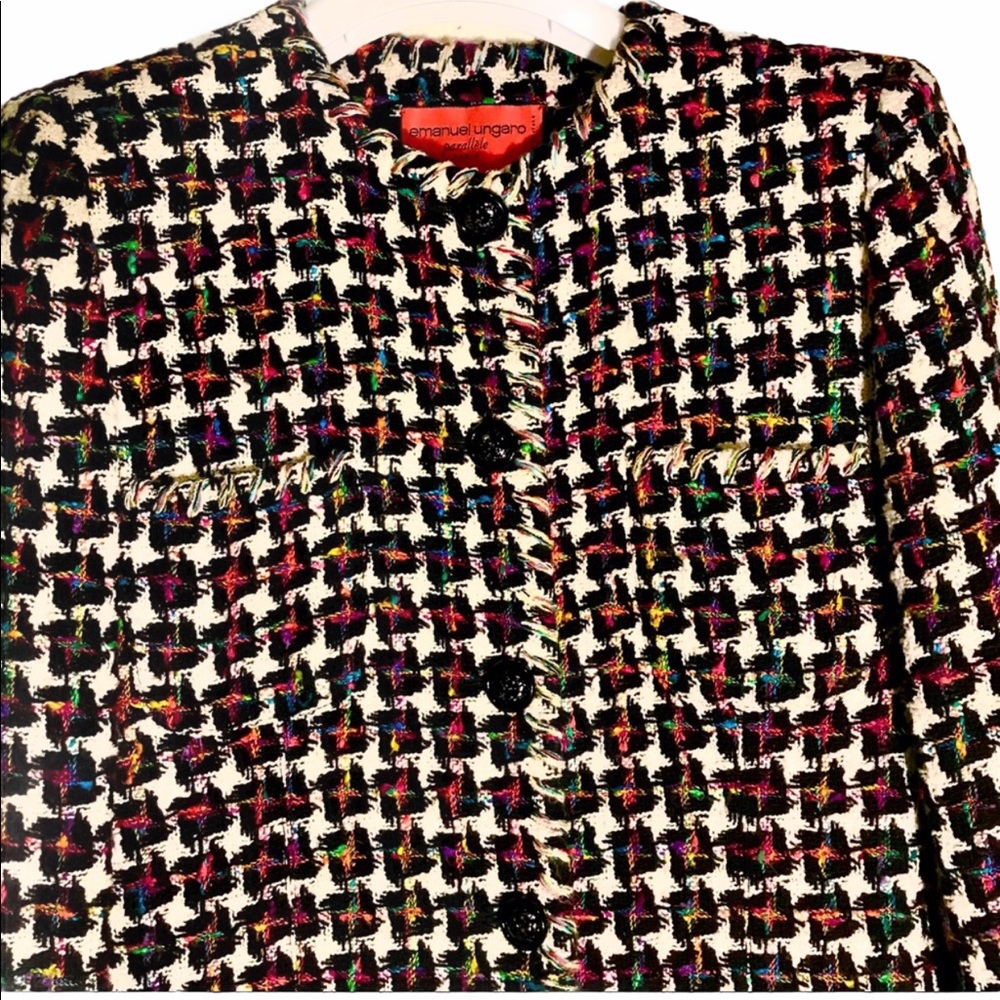Vintage Emanuel Ungaro Paris Checked Blazer 8 NWOT